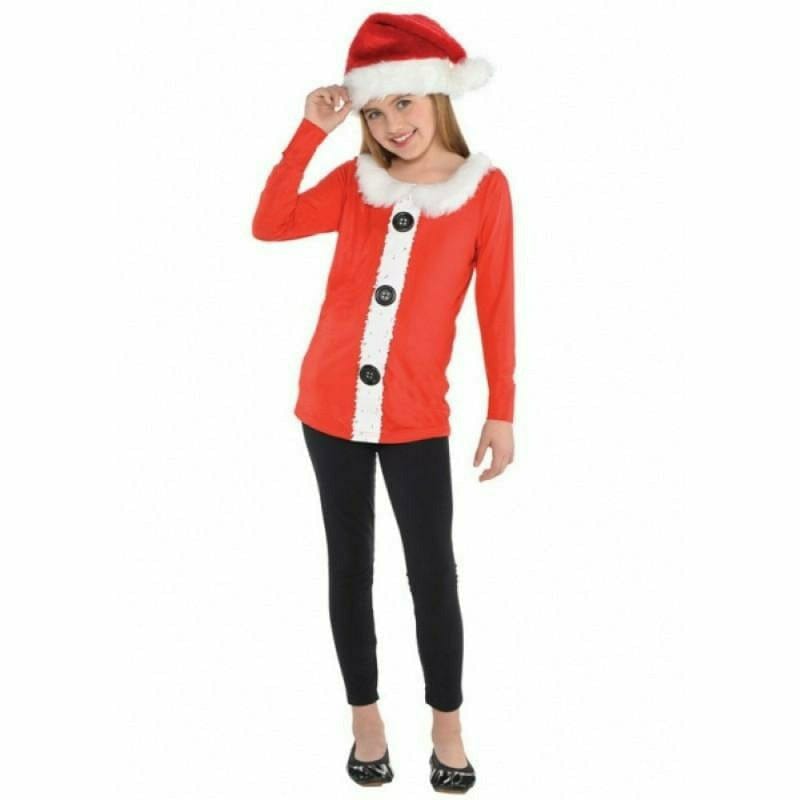 Amscan HOLIDAY: CHRISTMAS Child Small (4-6) Kids Girls Santa Long-Sleeve Shirt