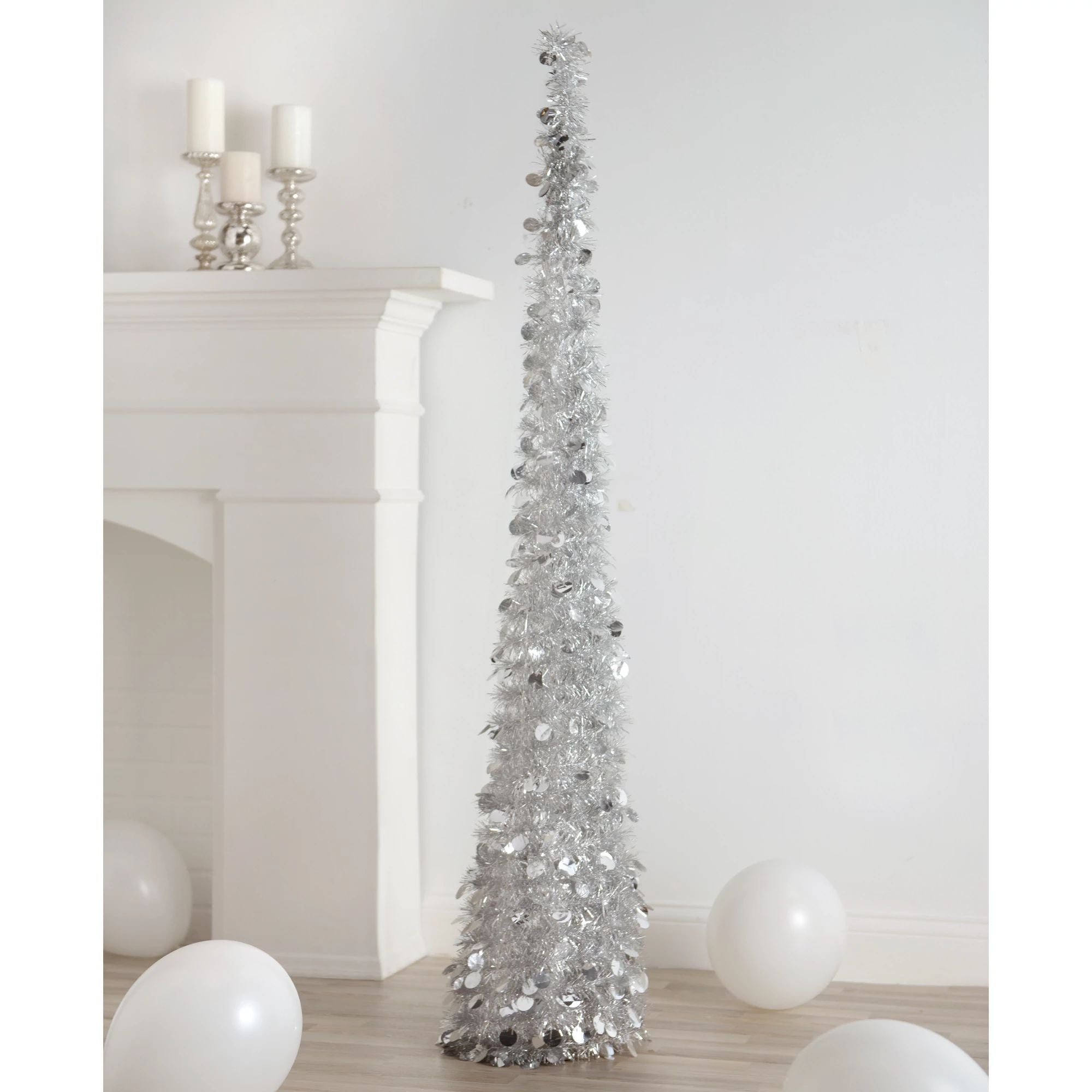 Amscan HOLIDAY: CHRISTMAS Collapsible Tinsel Tree - Silver