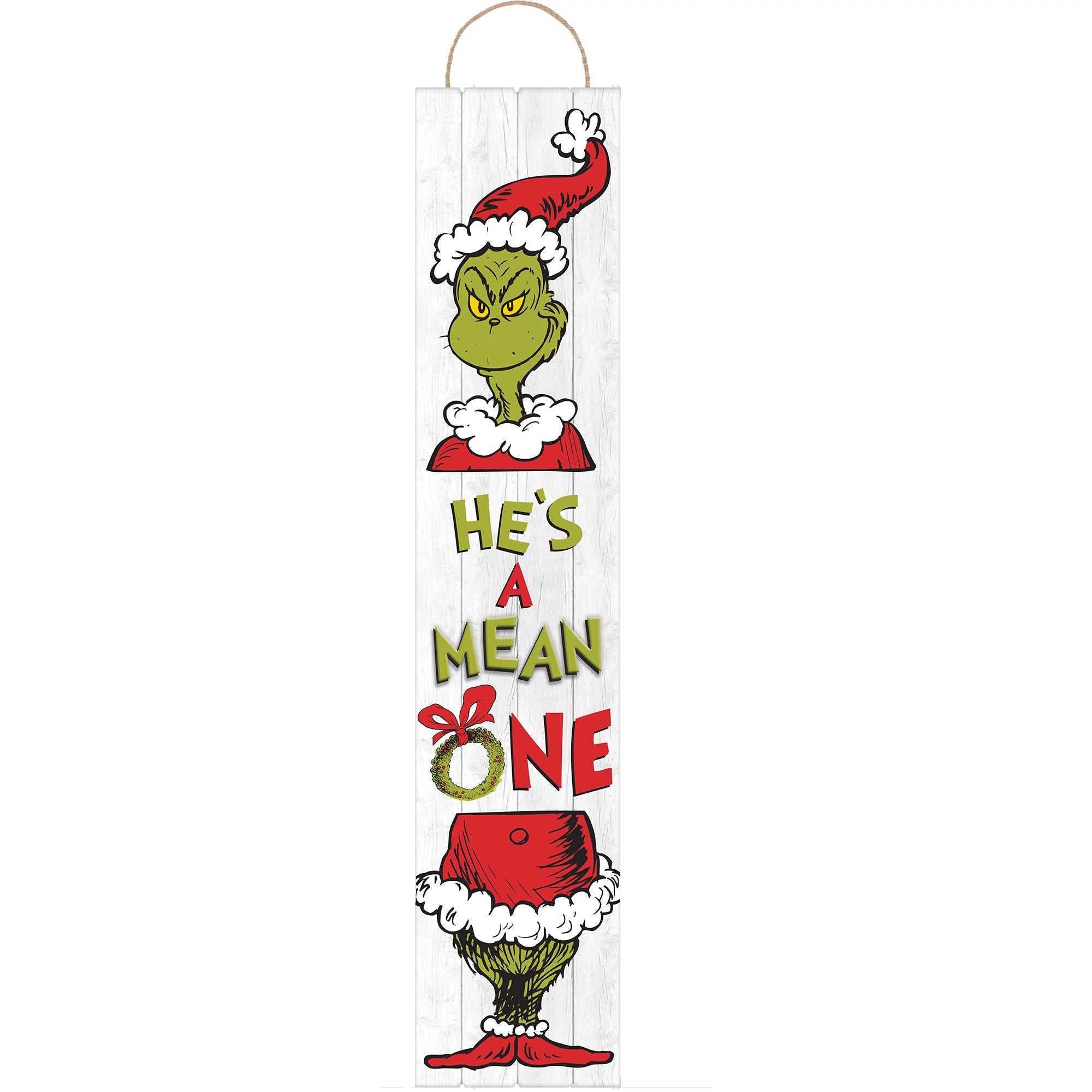 Amscan HOLIDAY: CHRISTMAS Grinch Large Wood Plank Sign