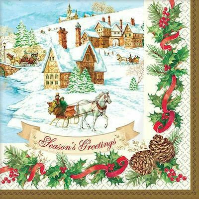 Amscan HOLIDAY: CHRISTMAS Holiday Magic Beverage Napkins 36ct