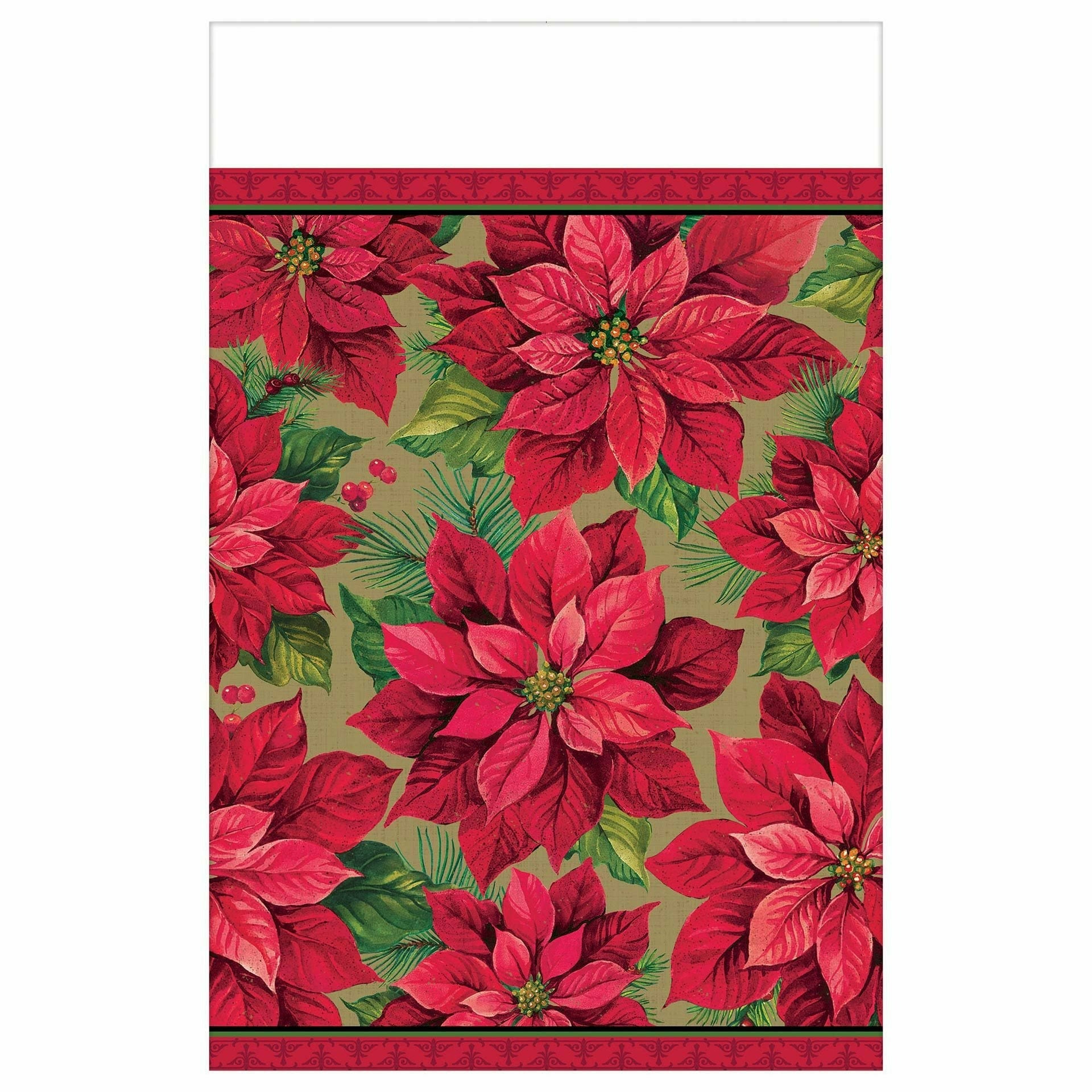 Amscan HOLIDAY: CHRISTMAS Holiday Poinsettia Paper Table Cover