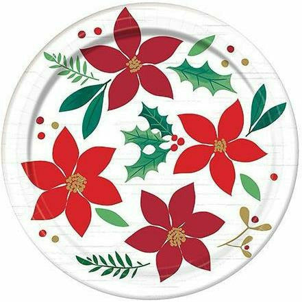 Amscan HOLIDAY: CHRISTMAS Holly Merry Christmas Dessert Plates 8ct