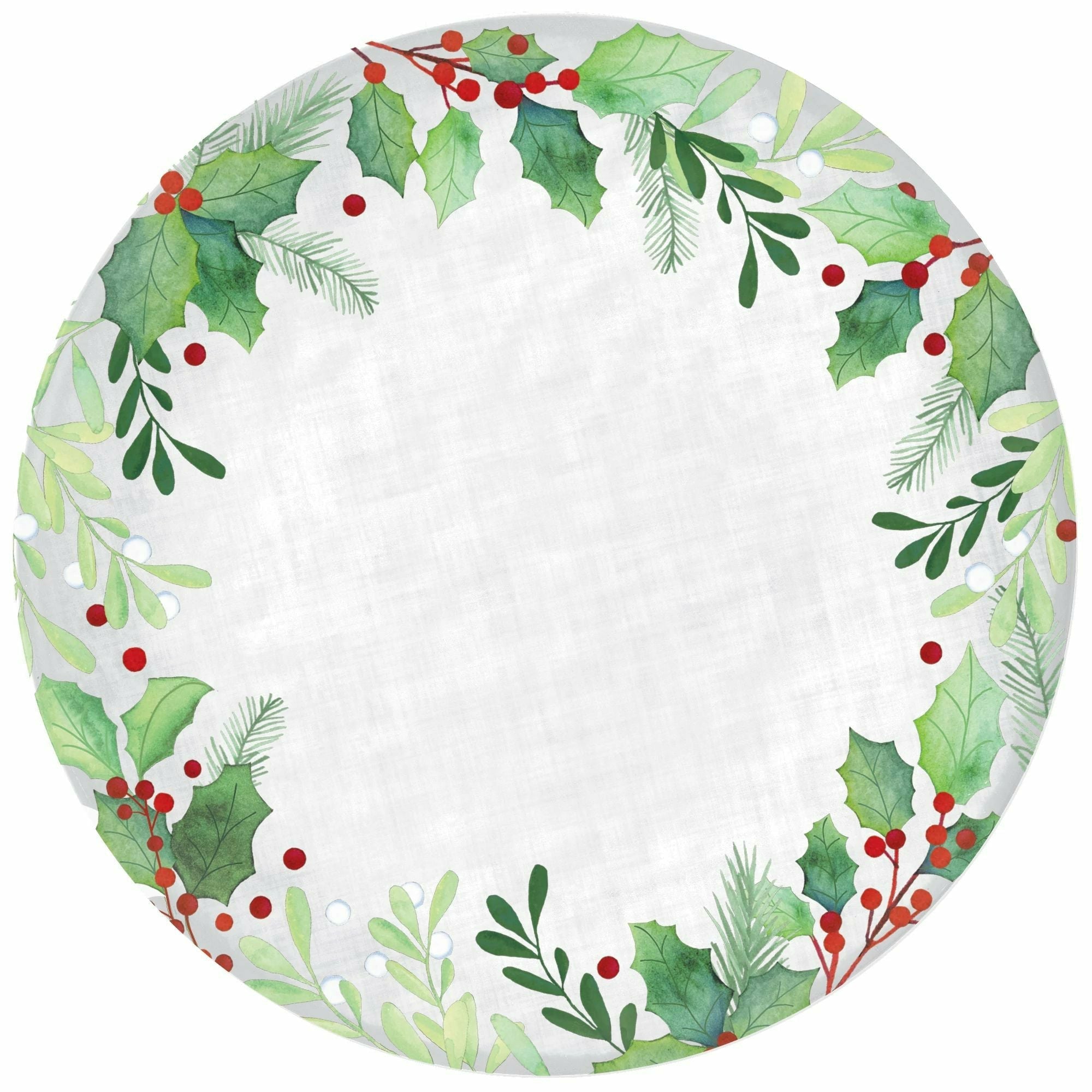 Amscan HOLIDAY: CHRISTMAS Holly Round Melamine Platter