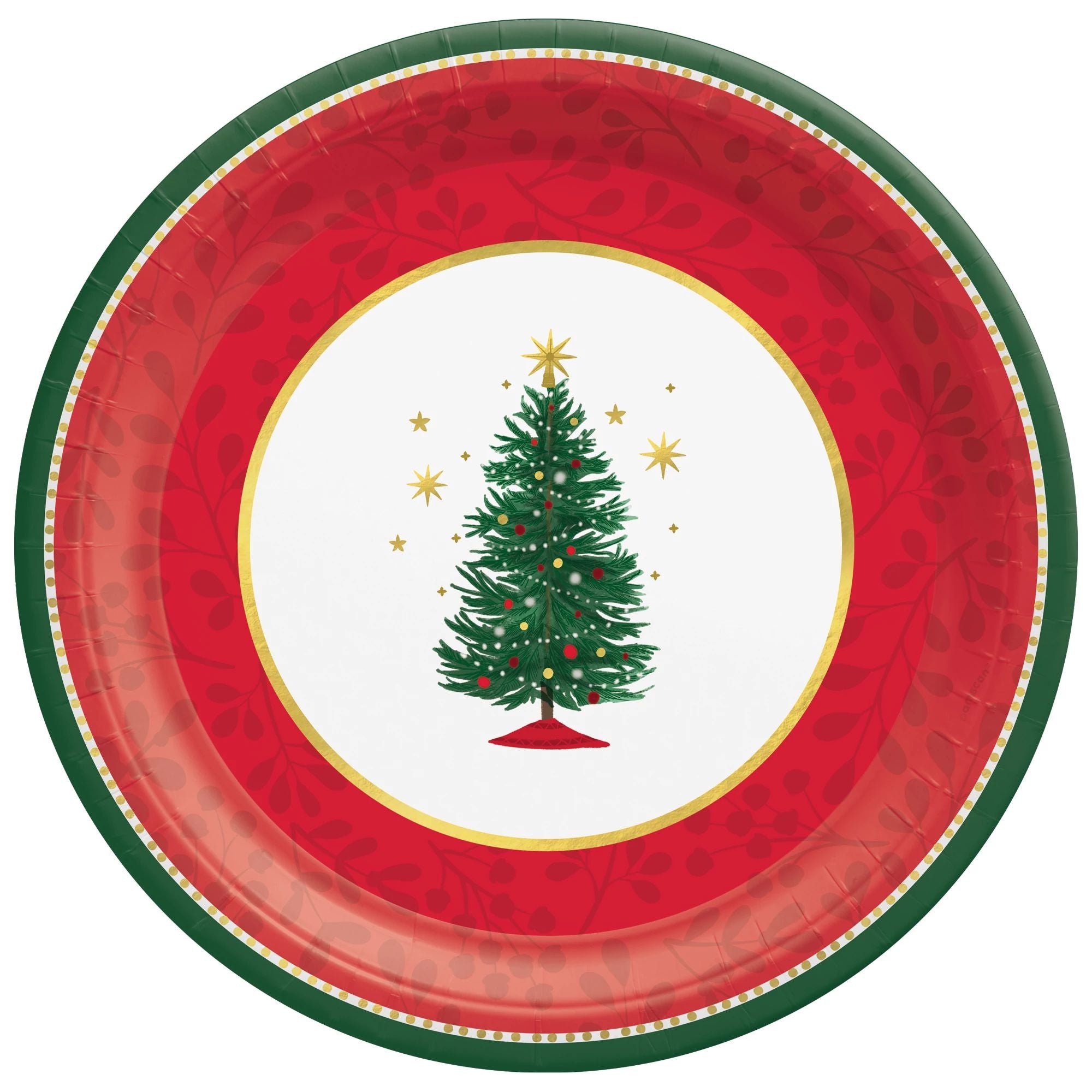 Amscan HOLIDAY: CHRISTMAS Joyful Tree Round Dinner Plates