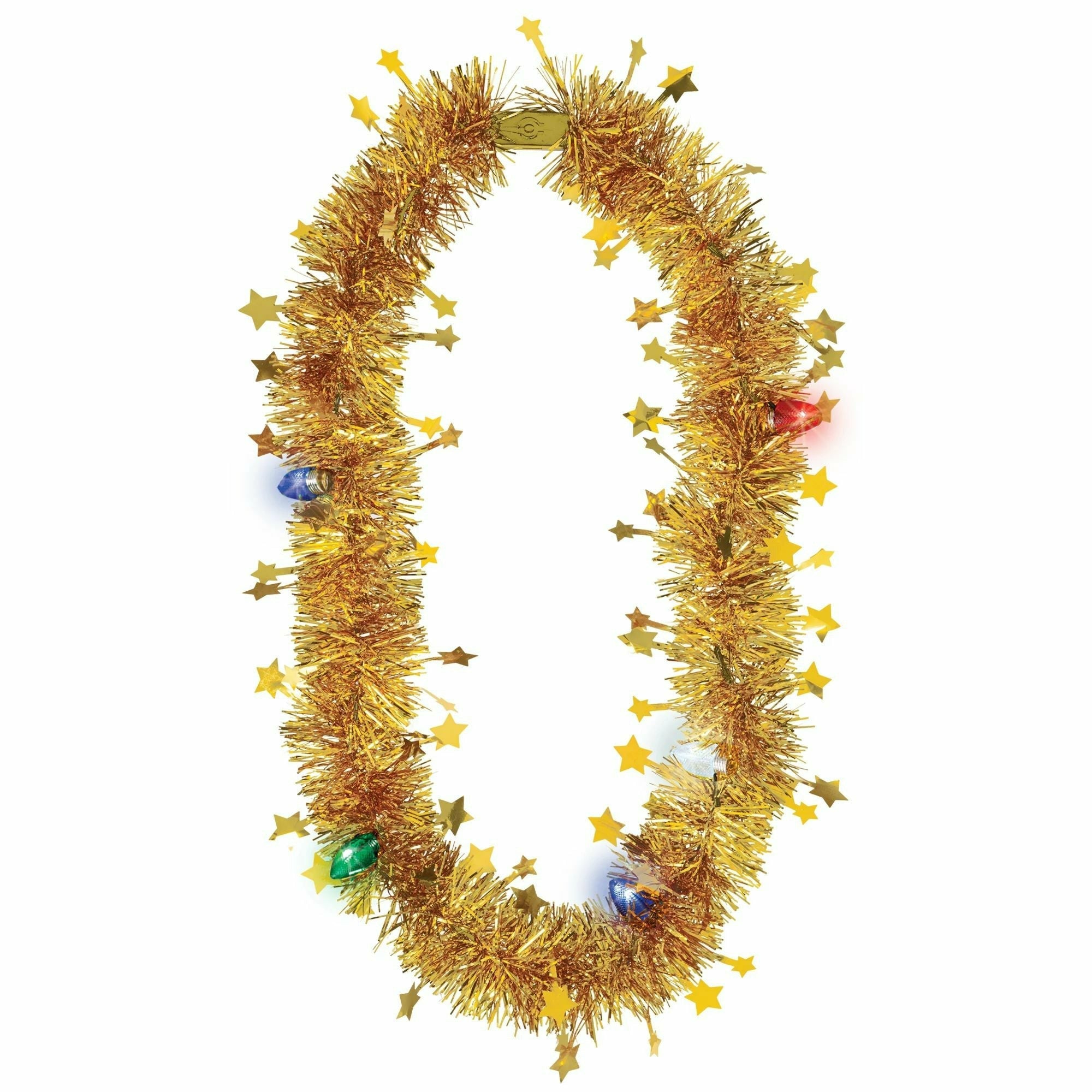 Amscan HOLIDAY: CHRISTMAS Light Up Tinsel Necklace - Gold