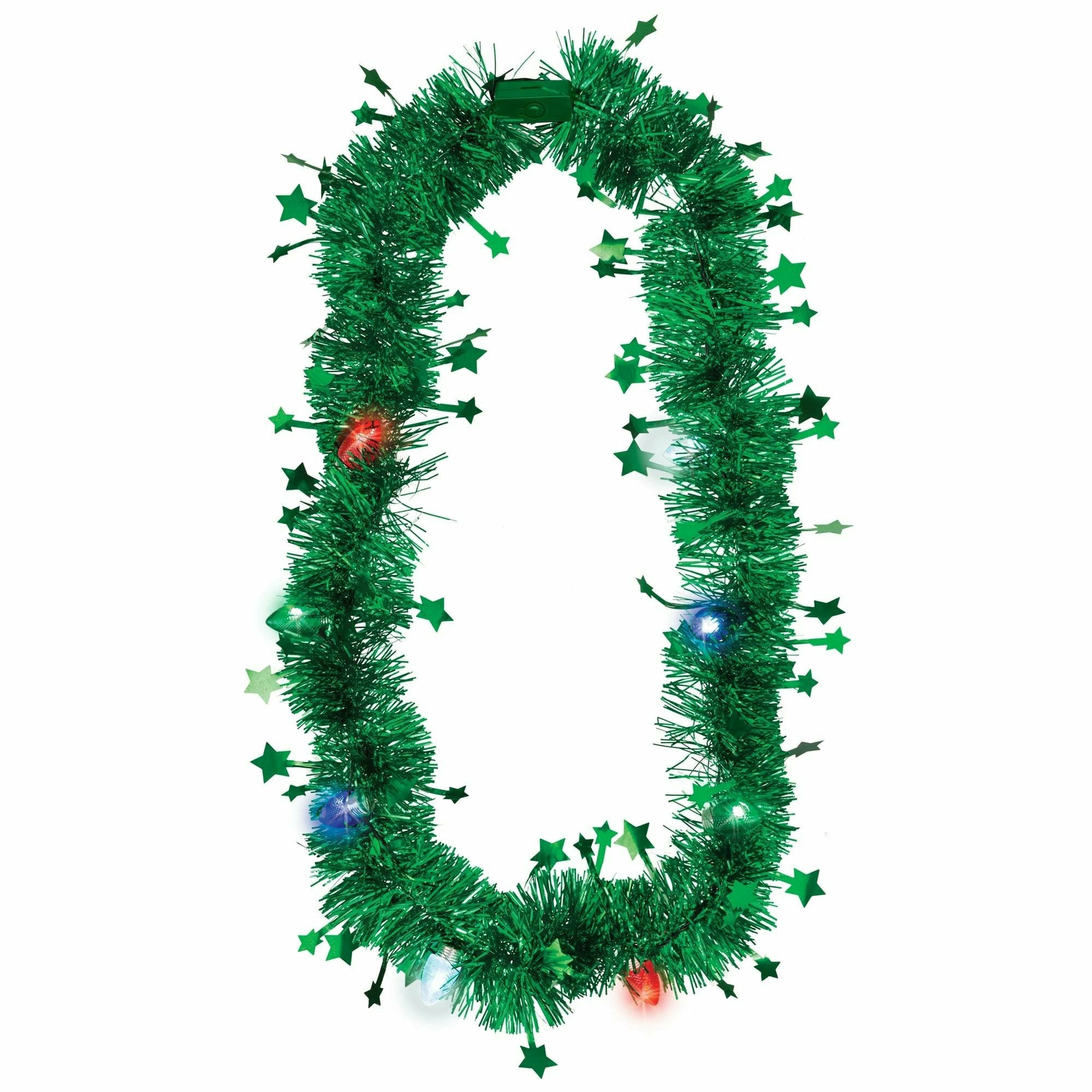 Amscan HOLIDAY: CHRISTMAS Light Up Tinsel Necklace - Green