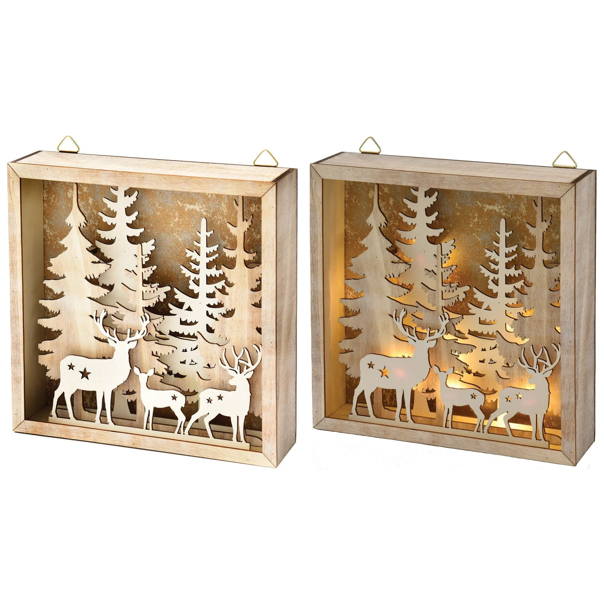 Amscan HOLIDAY: CHRISTMAS Light-Up Wood Trees &amp; Reindeer Decoration