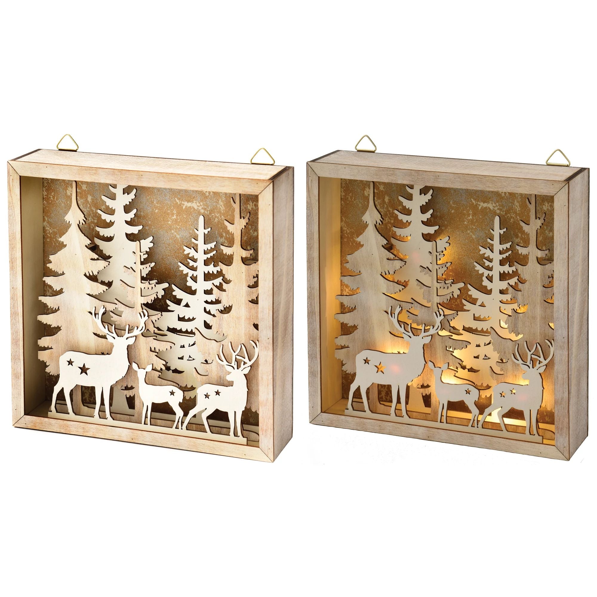 Amscan HOLIDAY: CHRISTMAS Light-Up Wood Trees & Reindeer Decoration
