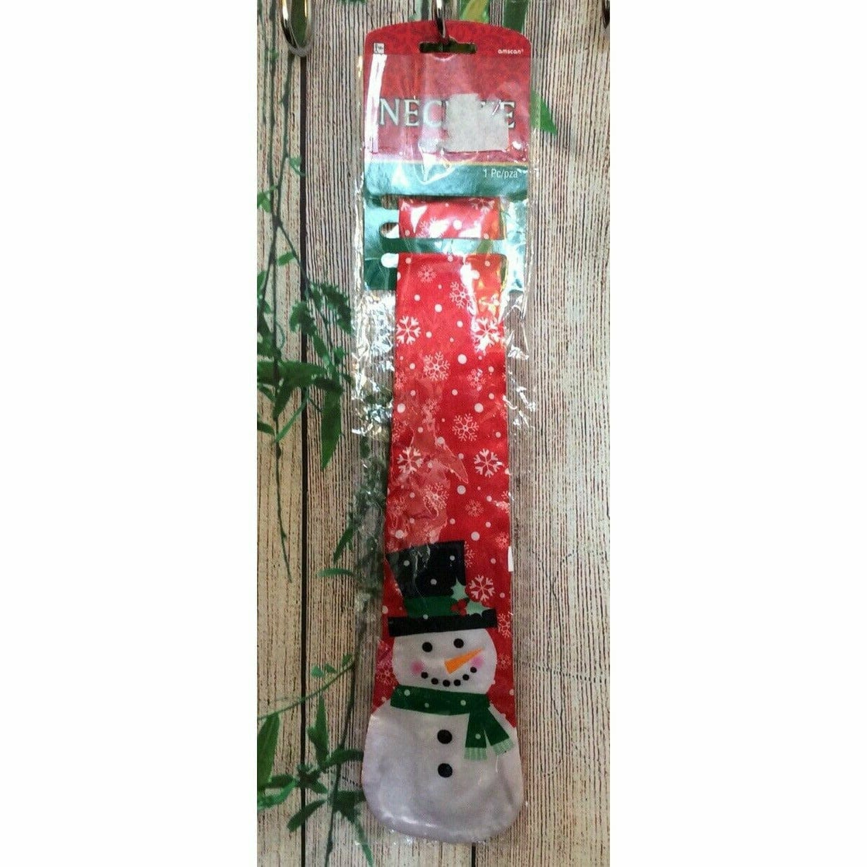 Amscan HOLIDAY: CHRISTMAS Men's Christmas Neck Tie-Red White Snowman Snowflakes