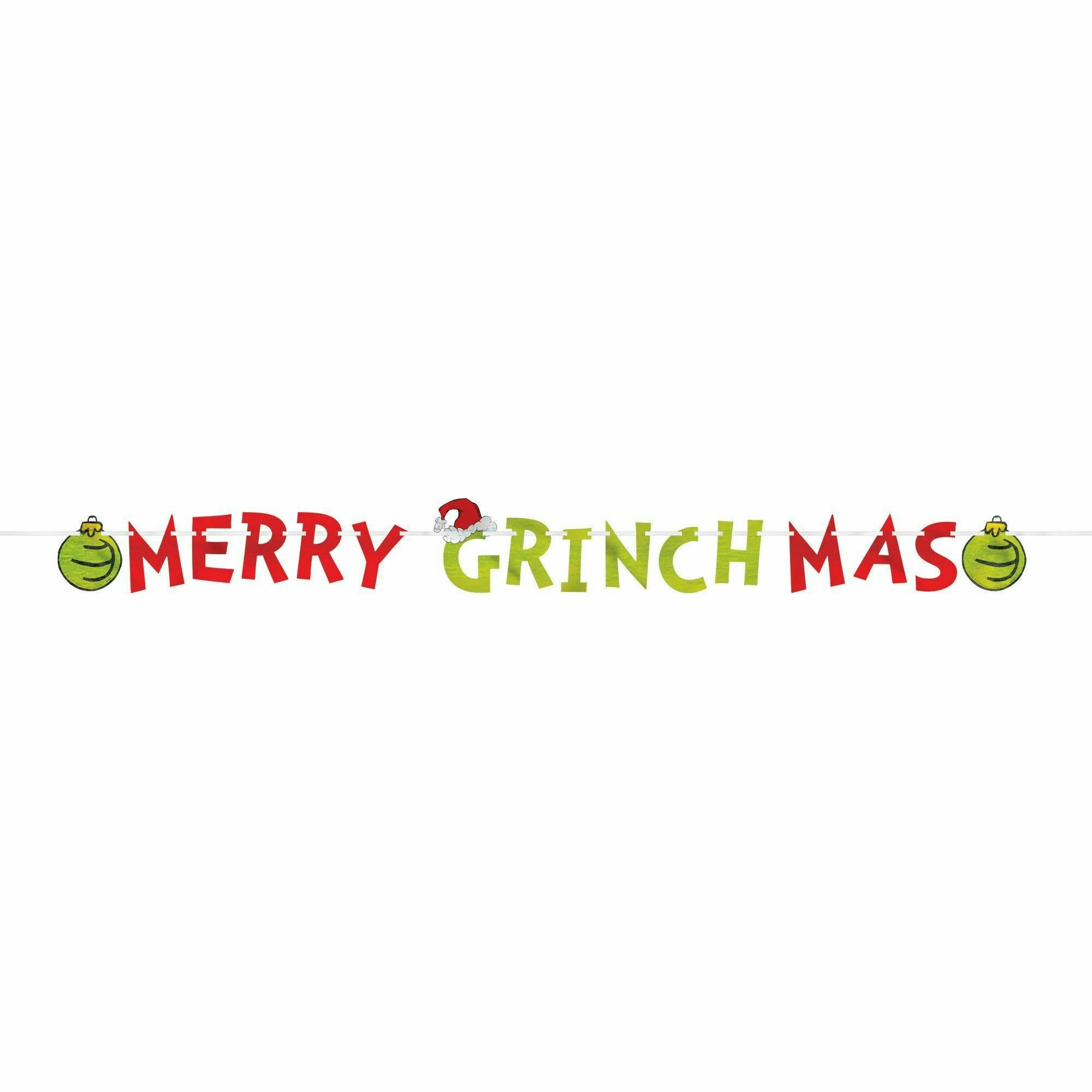 Amscan HOLIDAY: CHRISTMAS Merry Grinchmas Foil Letter Banner