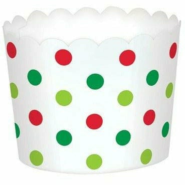 Amscan HOLIDAY: CHRISTMAS Mini Polka Dot Christmas Scalloped Bowls