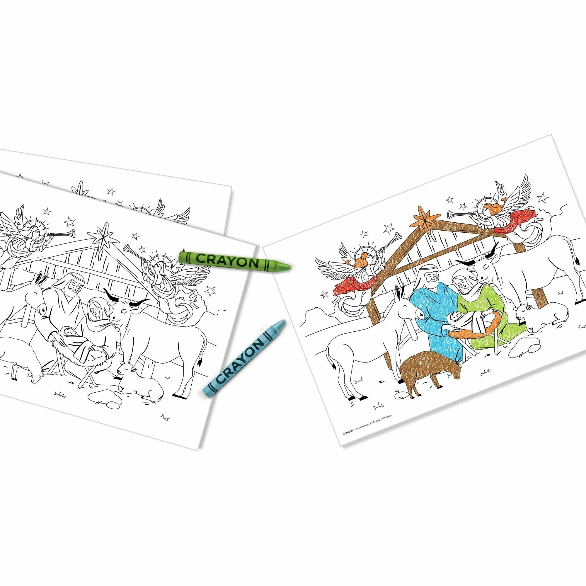 Amscan HOLIDAY: CHRISTMAS Nativity Color-In Placemats