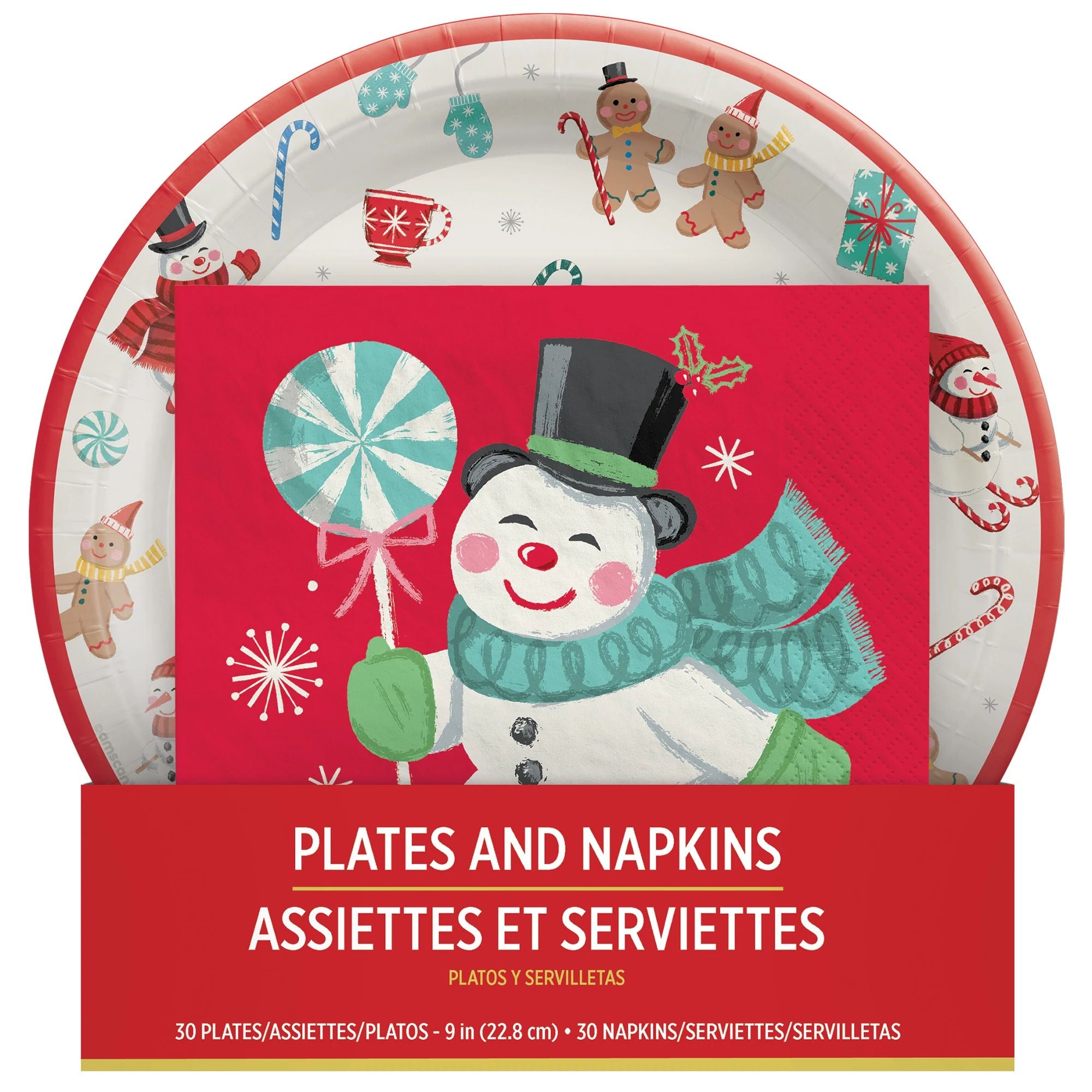 Amscan HOLIDAY: CHRISTMAS Peppermint Twist Plates and Napkins Value Pack