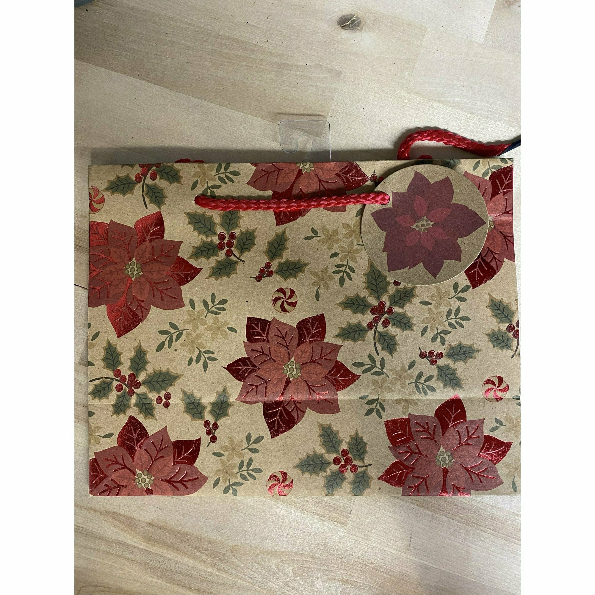 Amscan HOLIDAY: CHRISTMAS Poinsettia Hot Stamped Bag