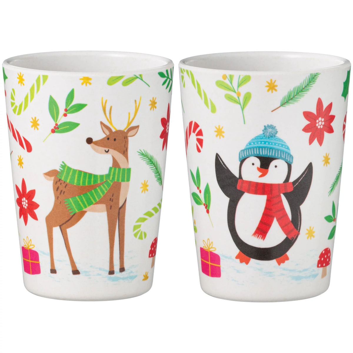 Amscan HOLIDAY: CHRISTMAS Reindeer &amp; Penguin Plastic Cup