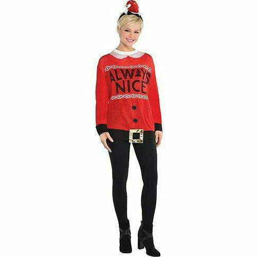 Amscan HOLIDAY: CHRISTMAS S/M Adult Always Nice Ugly Christmas Sweater