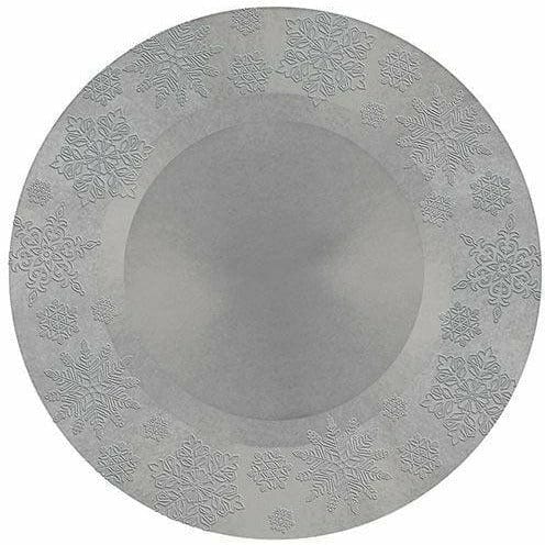 Amscan HOLIDAY: CHRISTMAS Silver Embossed Snowflake Round Plastic Charger