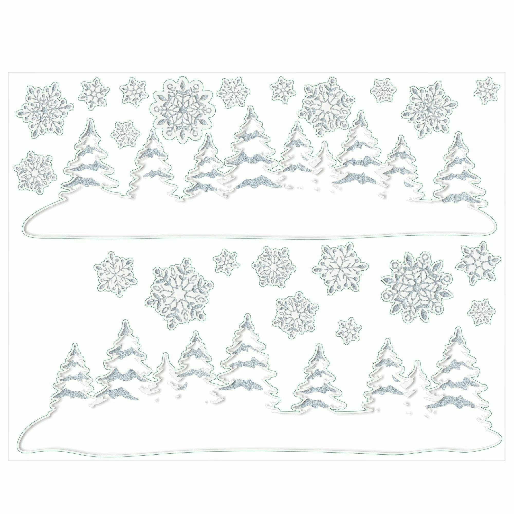 Amscan HOLIDAY: CHRISTMAS Snowy Glitter Vinyl Window Decoration