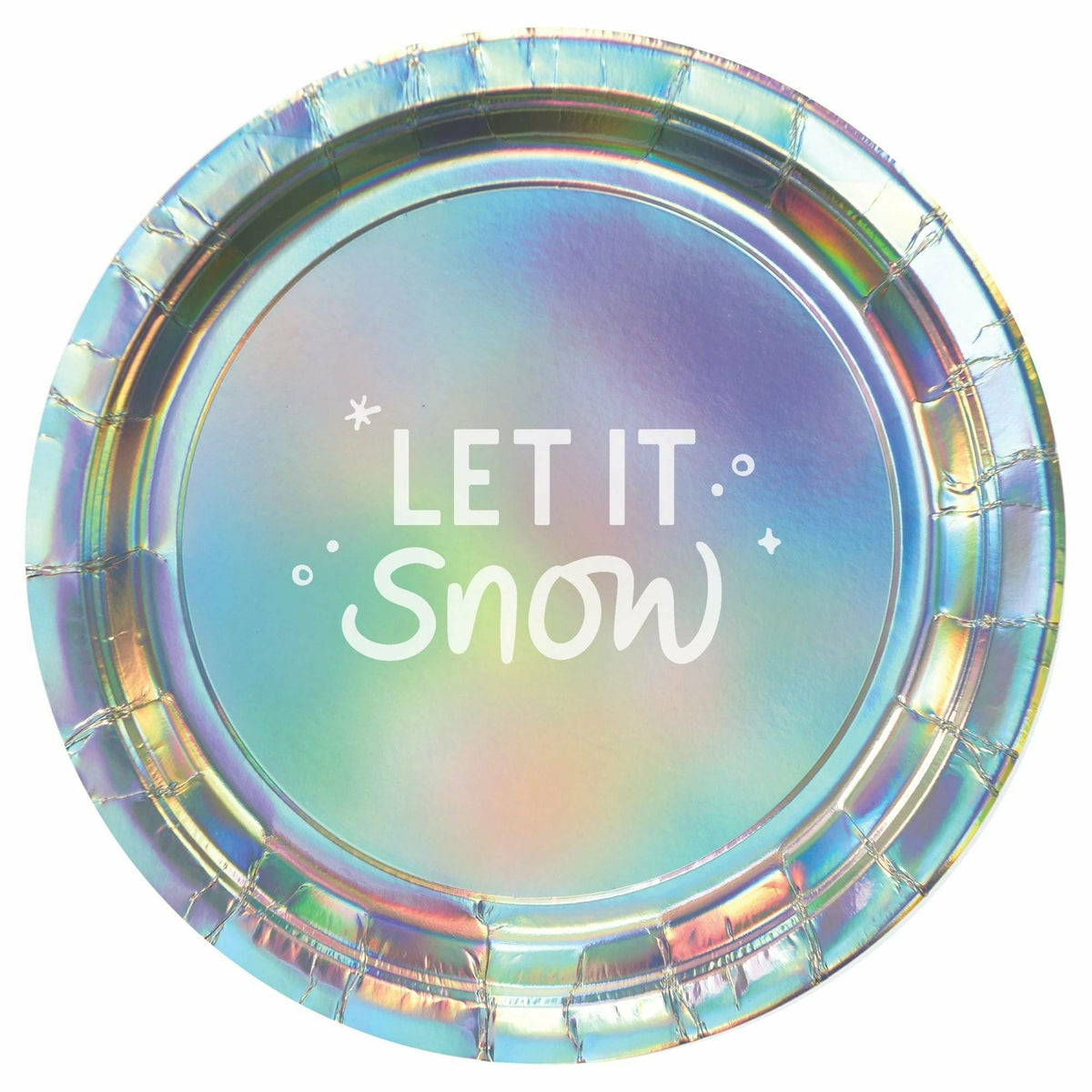 Amscan HOLIDAY: CHRISTMAS Snowy Iridescent Round Plates, 7&quot;