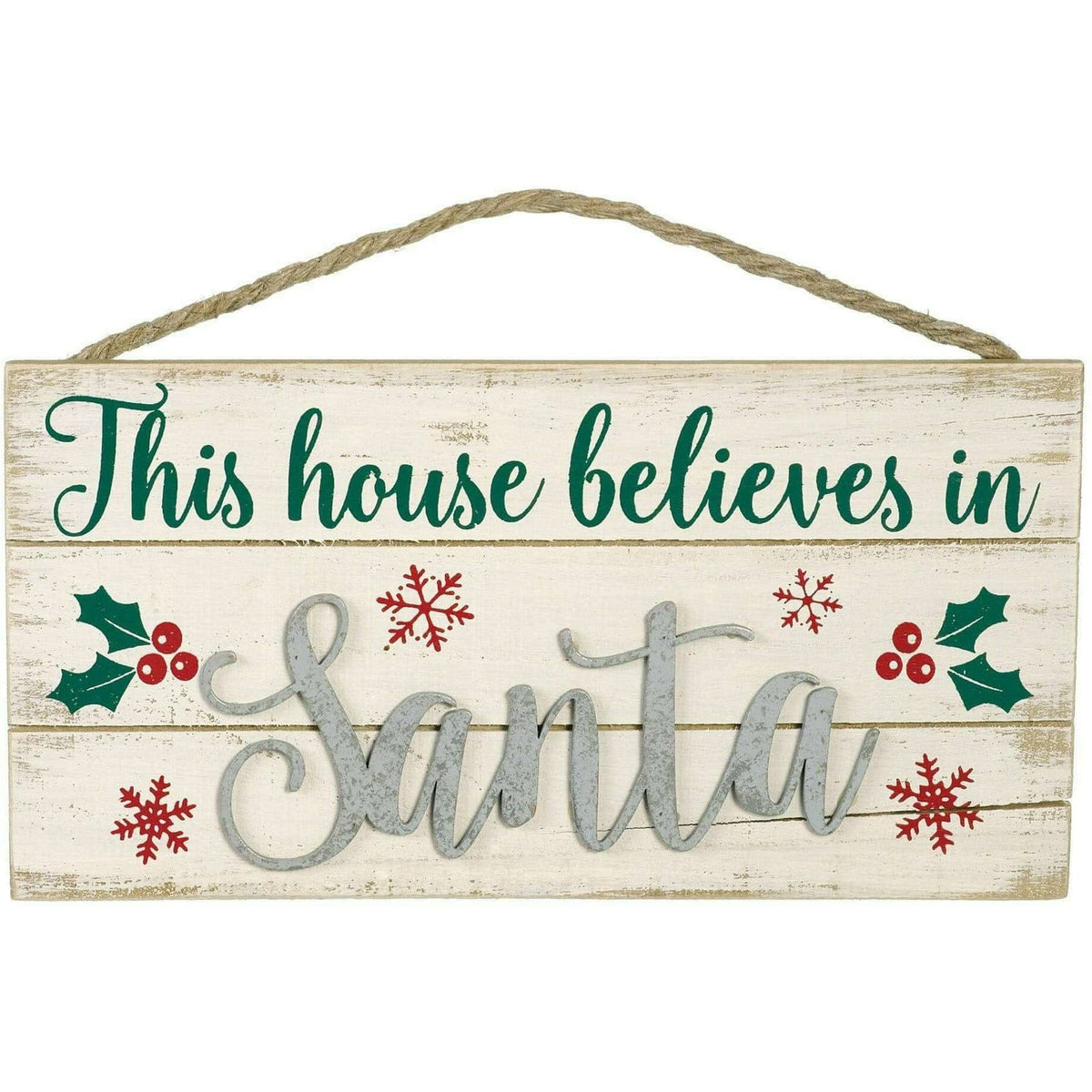 Amscan HOLIDAY: CHRISTMAS This House Believes In Santa Sign