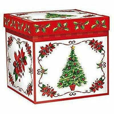 Amscan HOLIDAY: CHRISTMAS Very Merry Christmas Tree & Poinsettia Gift Box