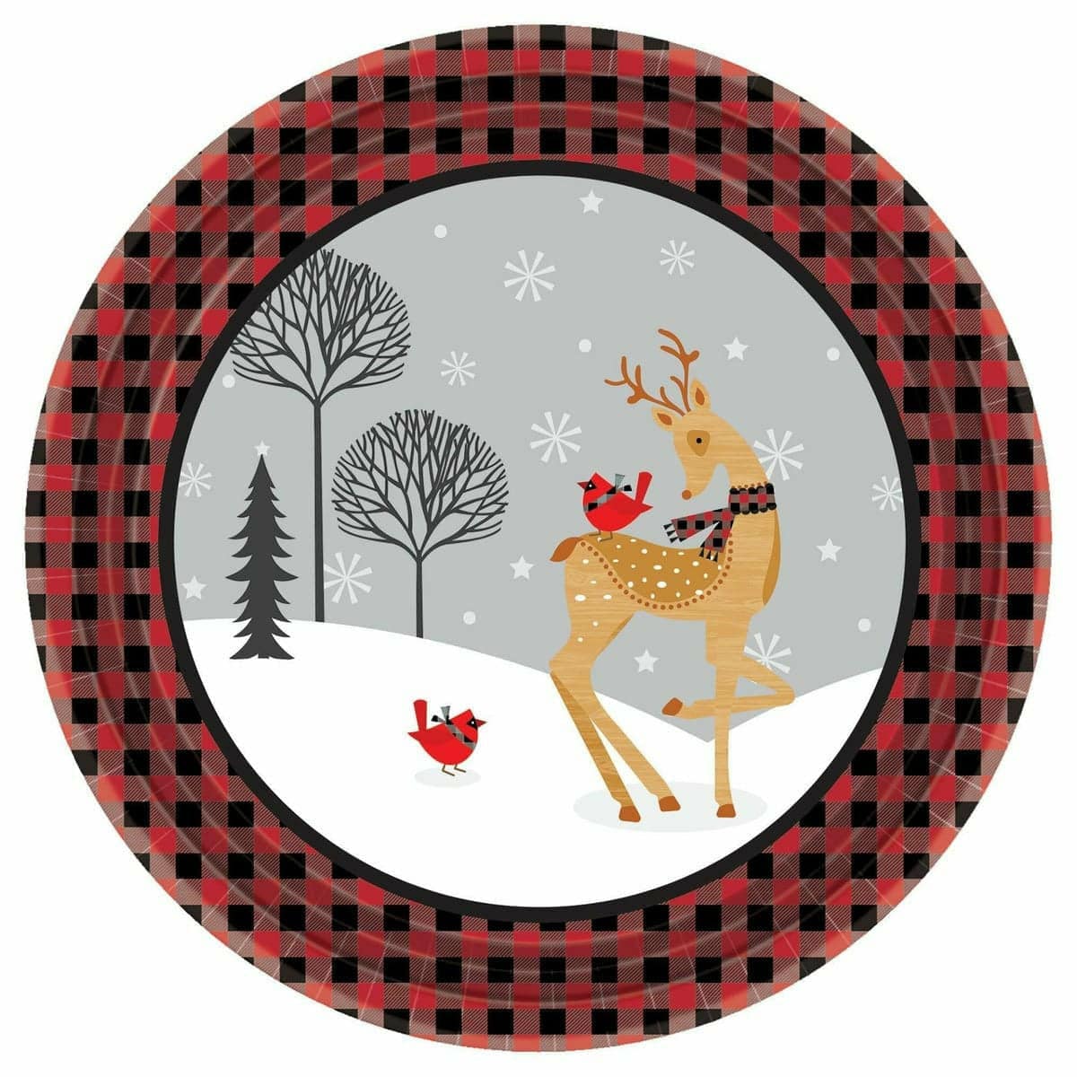 Amscan HOLIDAY: CHRISTMAS Winter Plaid Lunch Plates
