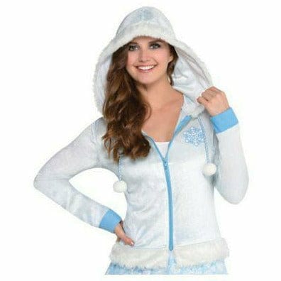 Amscan HOLIDAY: CHRISTMAS Womens Standard Up to size 8 Womens Snowflake Zip-up Hoodie