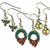 Amscan HOLIDAY: CHRISTMAS Wreath & Holly Christmas Earrings Set 6pc