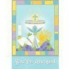 Amscan HOLIDAY: EASTER Blue First Communion Invitation and Thank You Cards