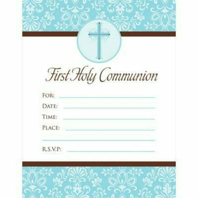 Amscan HOLIDAY: EASTER Blue First Communion Invitations