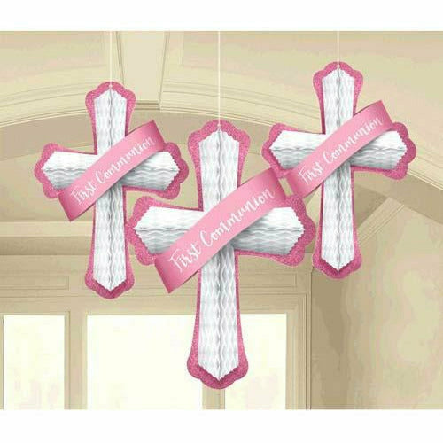 Amscan HOLIDAY: EASTER First Communion Pink Honeycomb Decorations