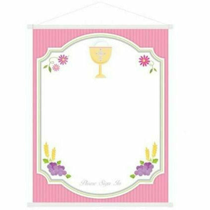 Amscan HOLIDAY: EASTER Pink Communion Hanging Sign-In Scroll