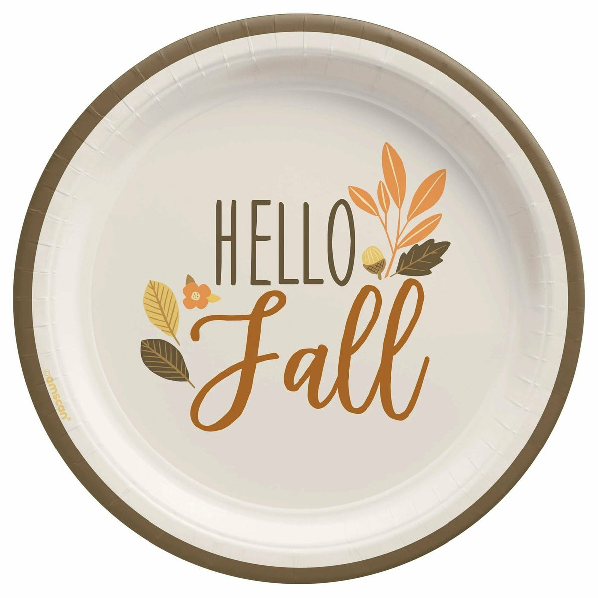 Amscan HOLIDAY: FALL Golden Autumn 7&quot; Round Plates