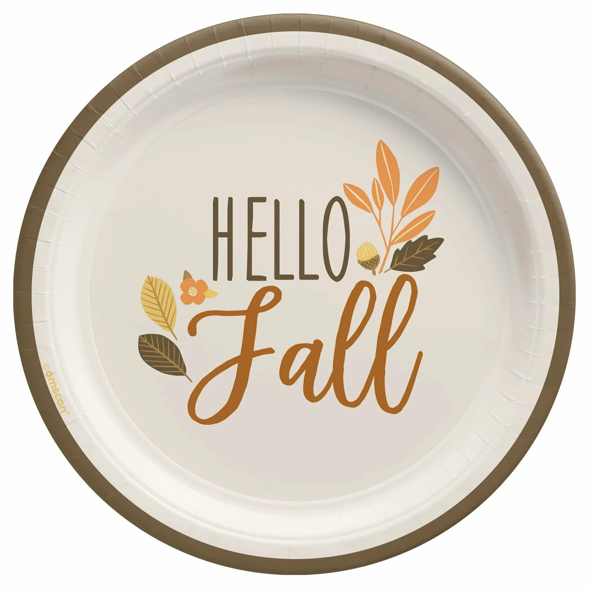 Amscan HOLIDAY: FALL Golden Autumn 7" Round Plates