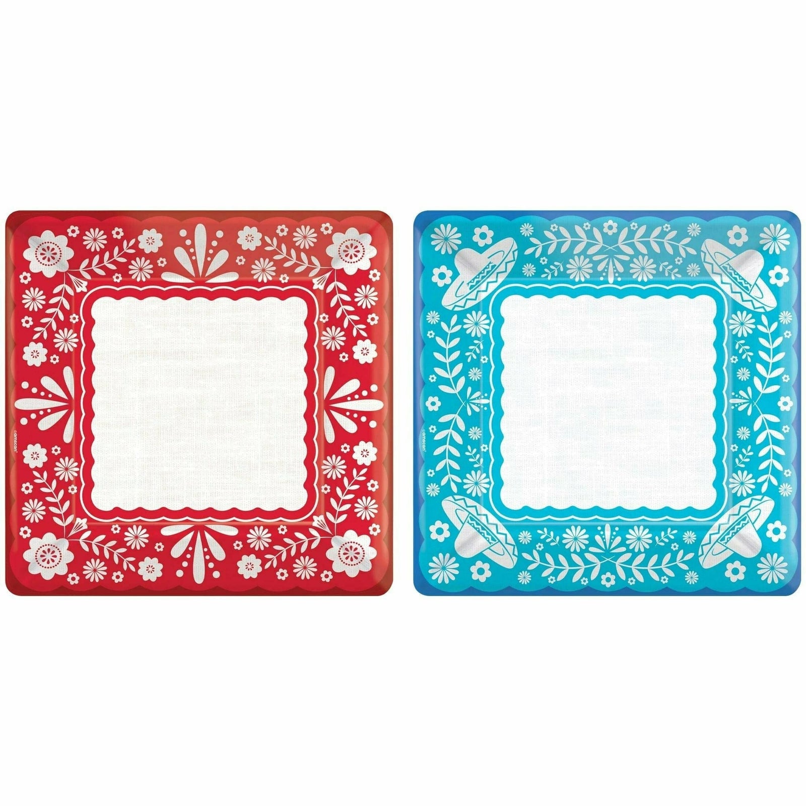 Amscan HOLIDAY: FIESTA Viva la Party Square Dinner Plates