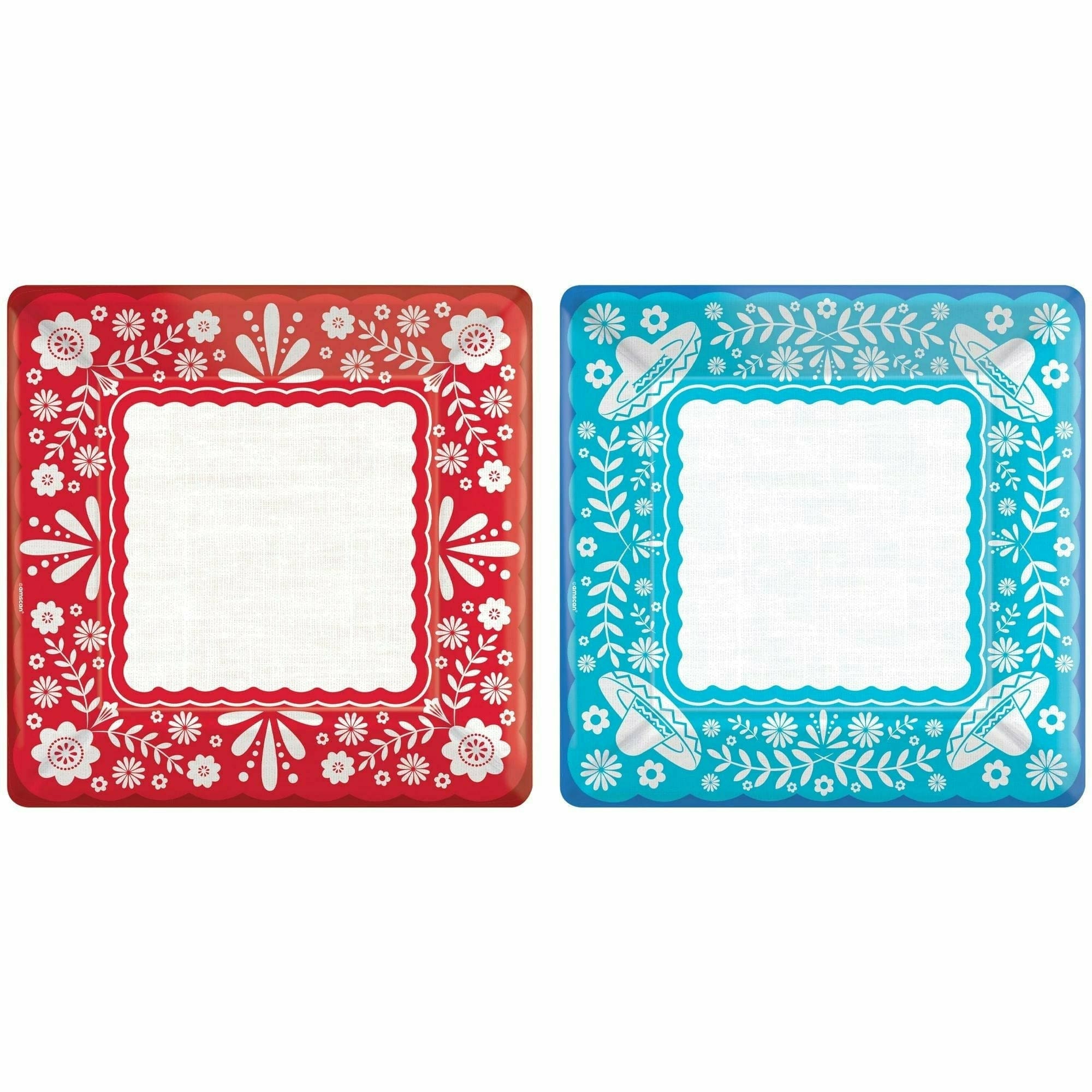 Amscan HOLIDAY: FIESTA Viva la Party Square Dinner Plates