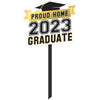 Amscan HOLIDAY: GRADUATION 2023 Proud Home Yard Sign - Black, Silver, Gold
