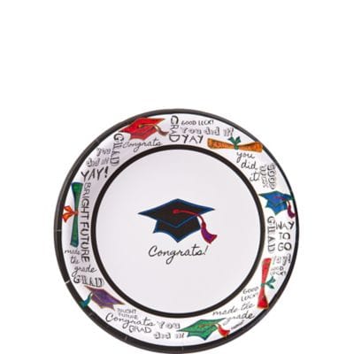 Amscan HOLIDAY: GRADUATION Cheerful Graduation Dessert Plates 40ct