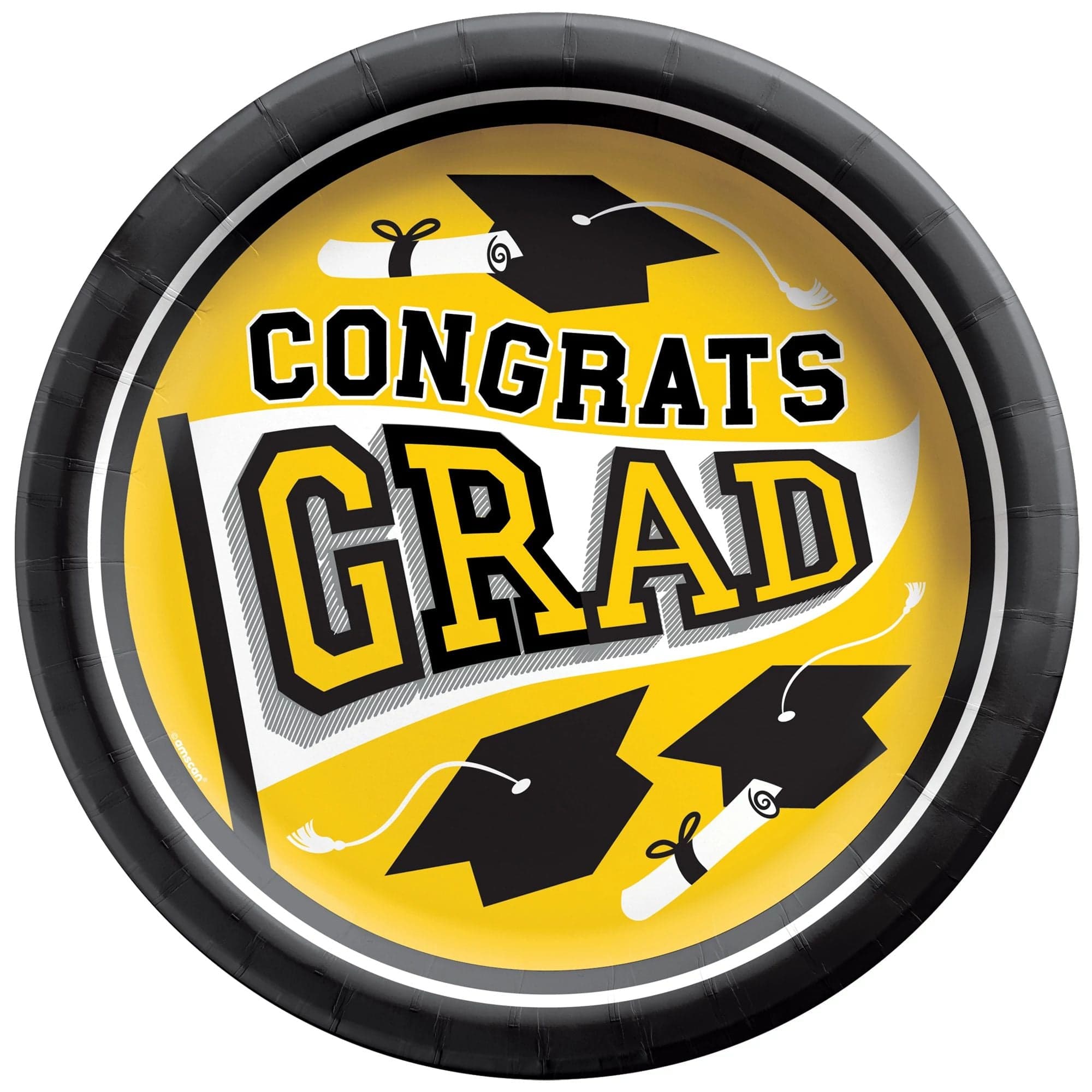 Amscan HOLIDAY: GRADUATION True To Your School Round Plates - 8 1/2" - Yellow