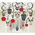 Amscan HOLIDAY: HALLOWEEN 30-piece Day of the Dead Black and Bone Foil Swirls Value Pack Kit