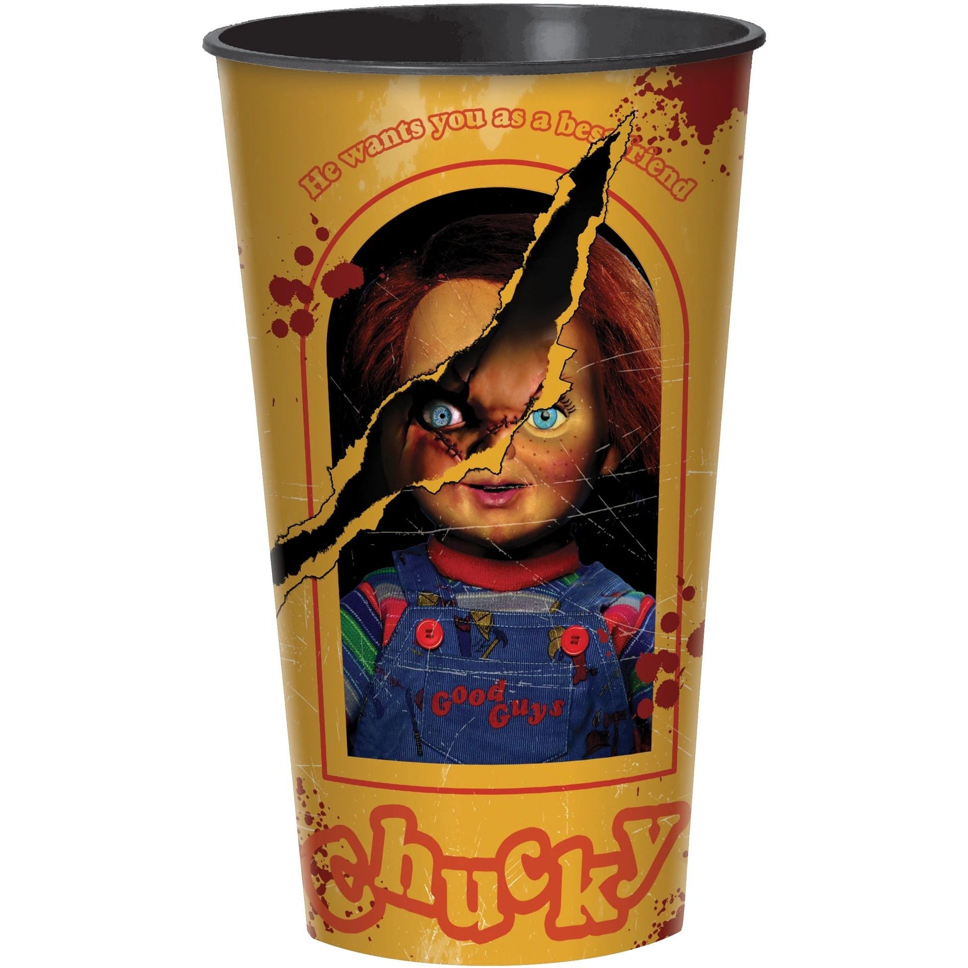 Amscan HOLIDAY: HALLOWEEN Child's Play Chucky Plastic Cup, 32 oz.