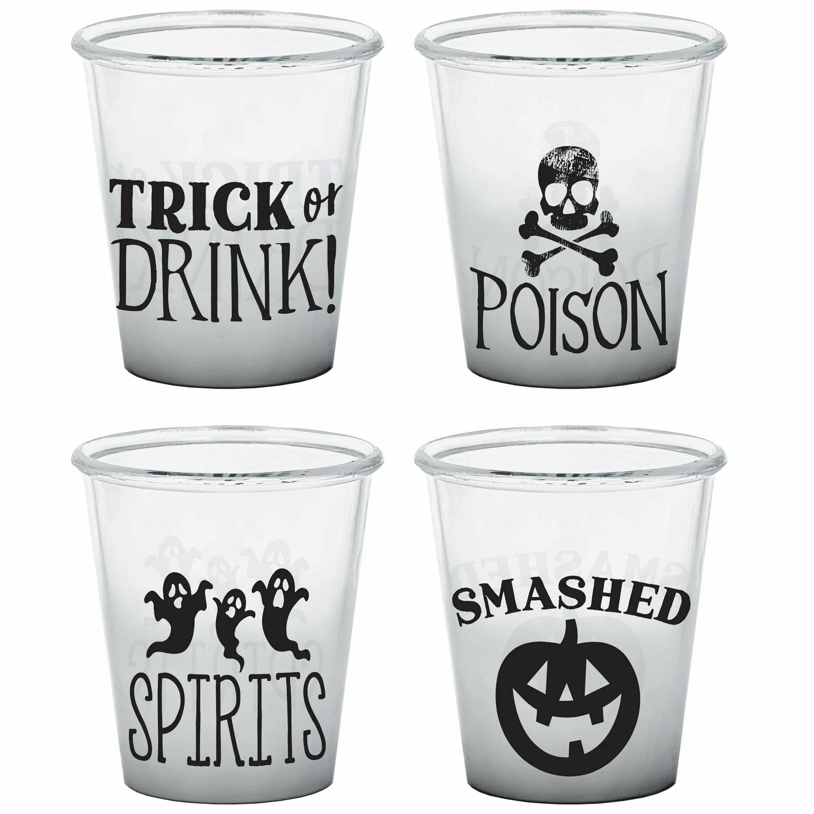 Amscan HOLIDAY: HALLOWEEN Classic Black & White Plastic Shot Glasses