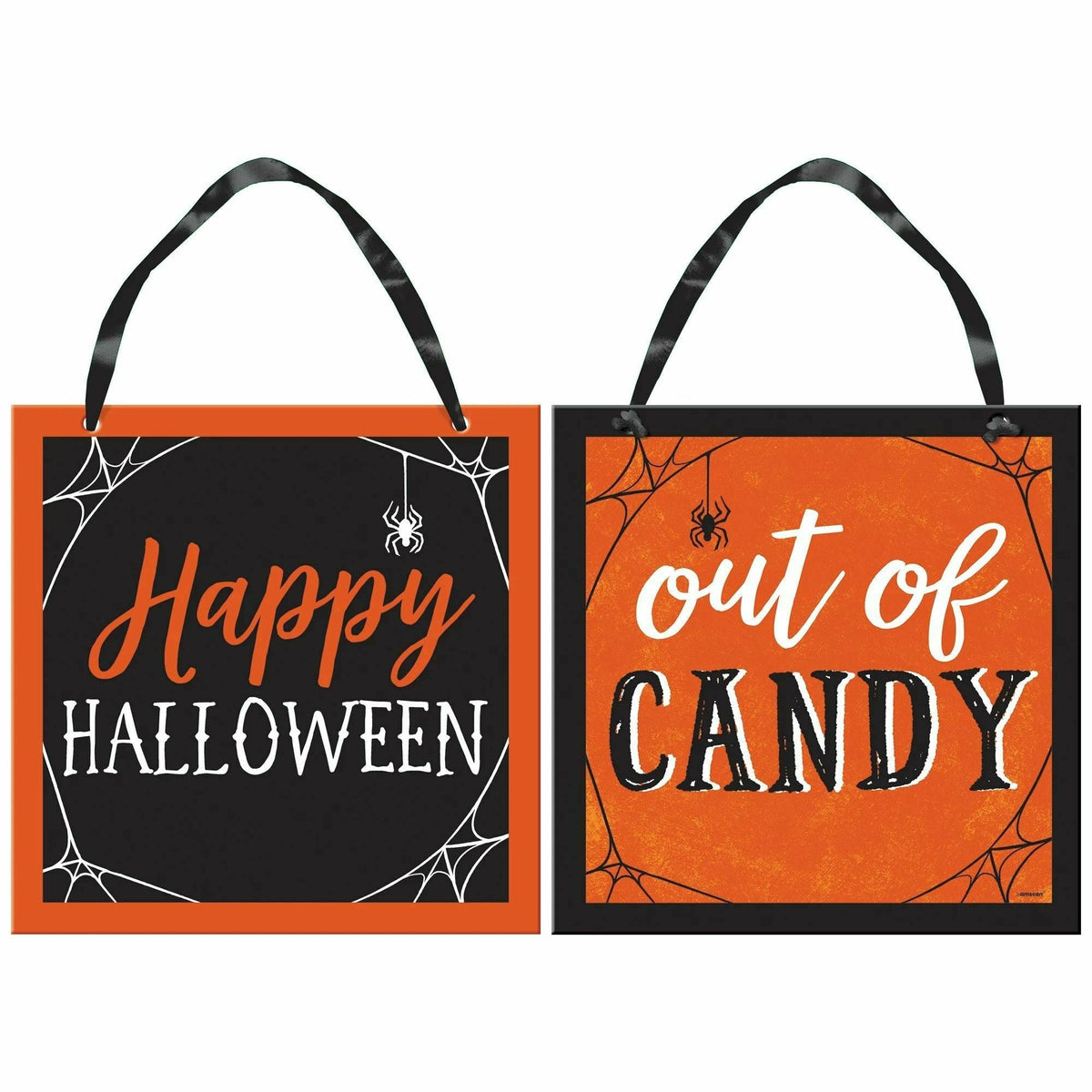 Amscan HOLIDAY: HALLOWEEN Classic Orange &amp; Black Halloween Candy Reversible Sign