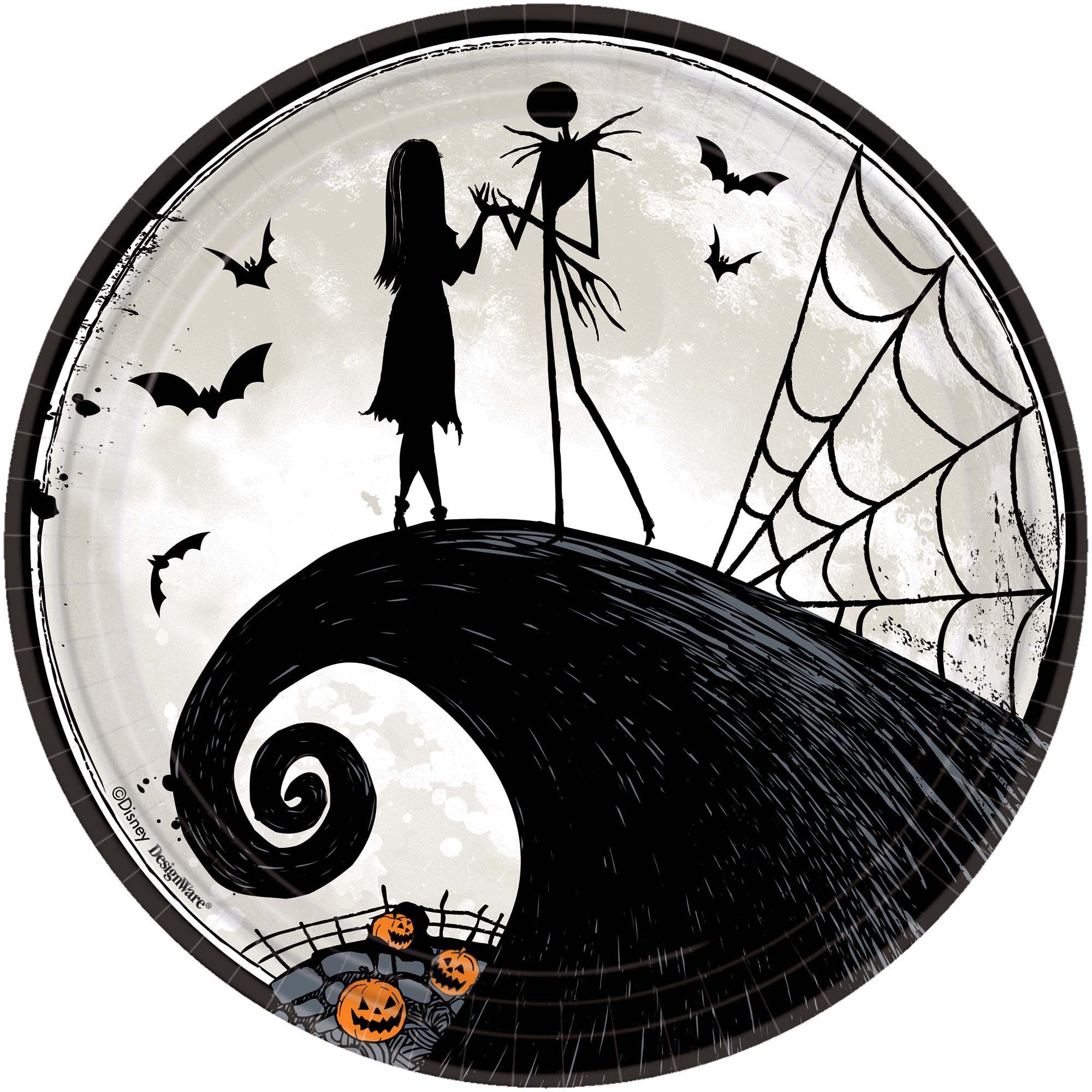 Disney Tim Burton's Nightmare Before Christmas Round Plates,