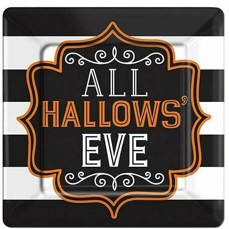 Amscan HOLIDAY: HALLOWEEN Hallows&#39; Eve Square Dessert Plates 18ct