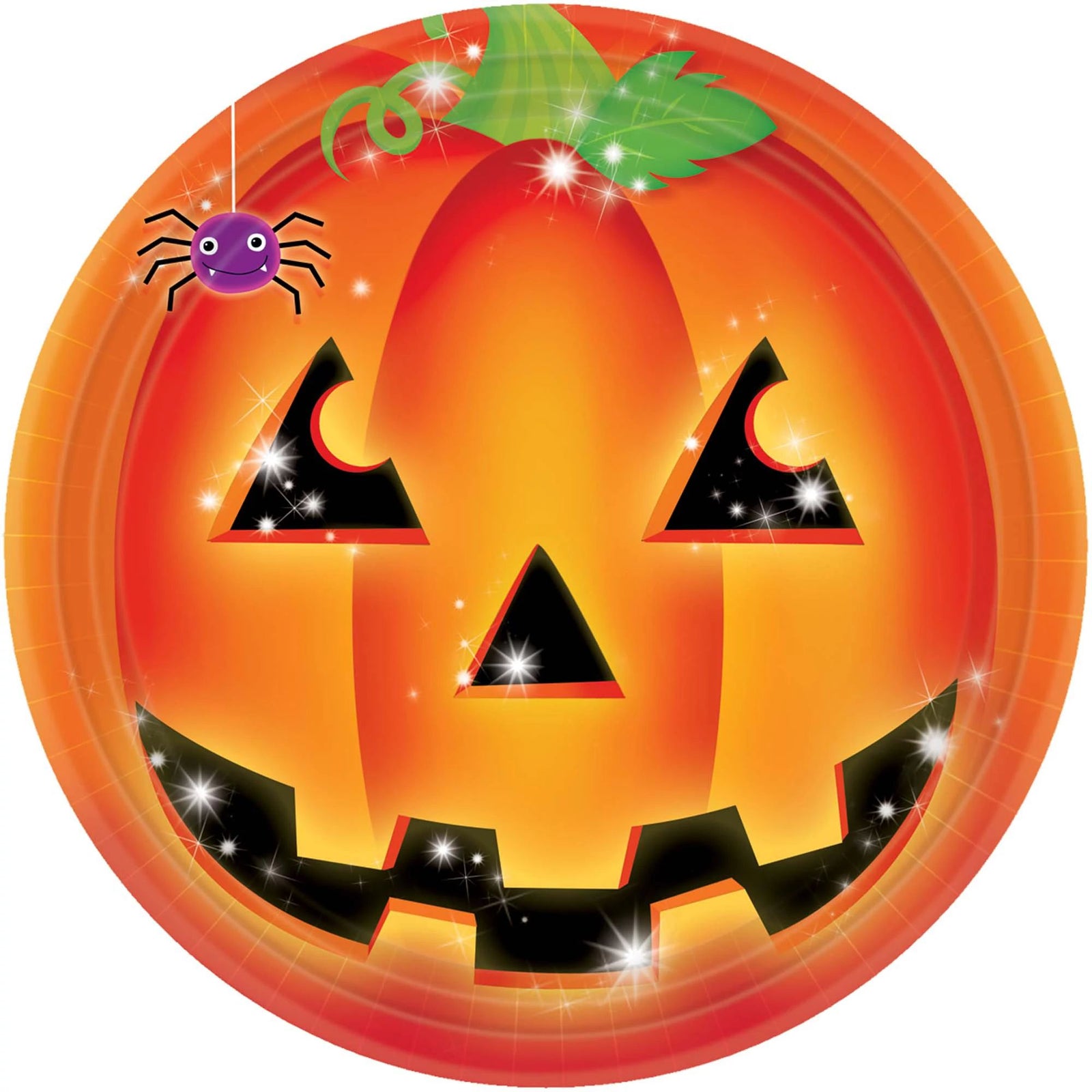 Amscan HOLIDAY: HALLOWEEN Perfect Pumpkin Round Plates, 6 3/4"