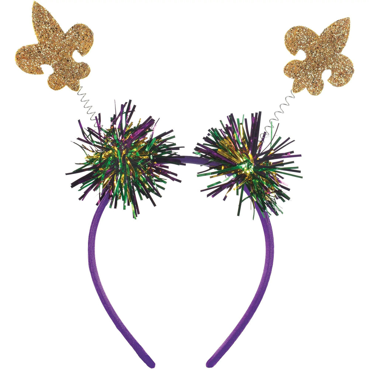 Amscan HOLIDAY: MARDI GRAS Gold Glitter Fleur De Lis Headbopper