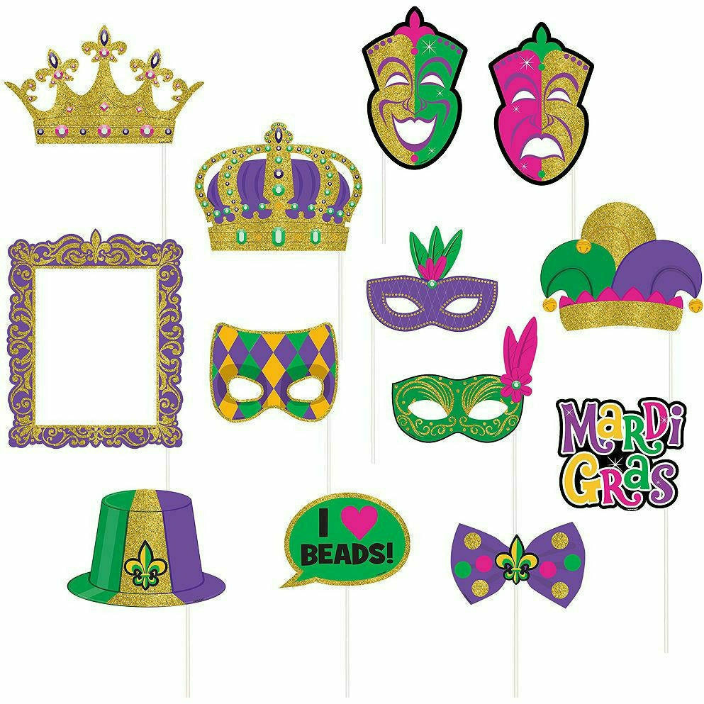 Amscan HOLIDAY: MARDI GRAS Mardi Gras Photo Booth Props 13ct