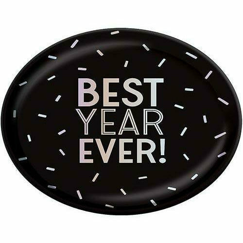 Amscan HOLIDAY: NEW YEAR'S BLACK AND IRIDESCENT BEST YEAR EVER PLATTER