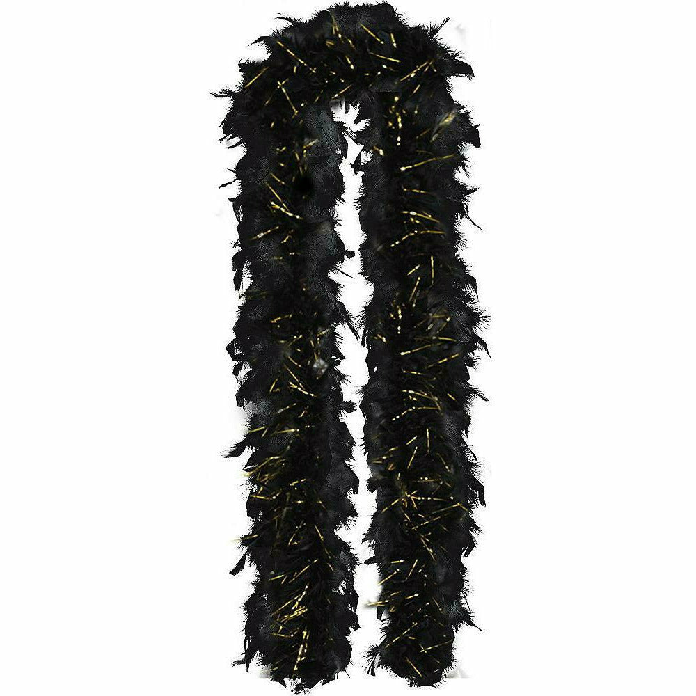 Amscan HOLIDAY: NEW YEAR'S Black/Gold Hollywood Tinsel Feather Boa